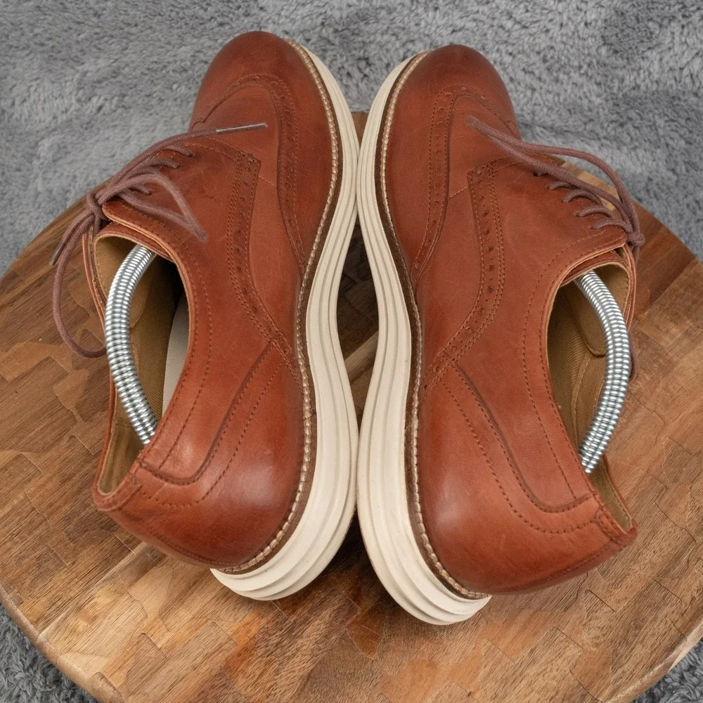 COLE HAAN ORIGINAL GRAND WINGTIP OXFORDS Woodbury/Ivory #C26471 SIZE 10 M